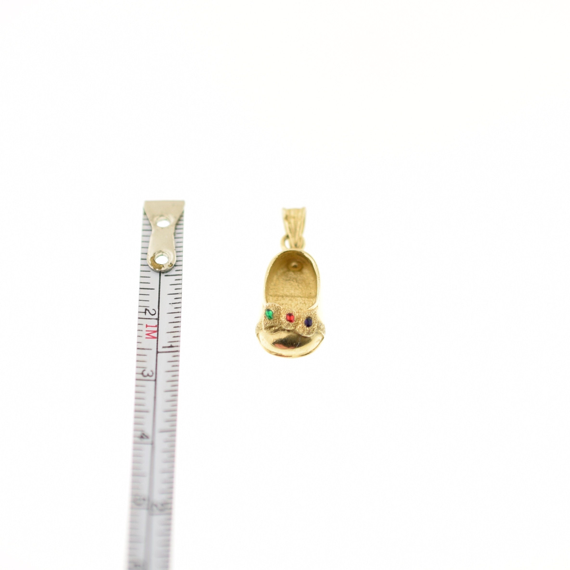 14k Yellow Gold Baby Shoe Birthstone Charm or Pendant