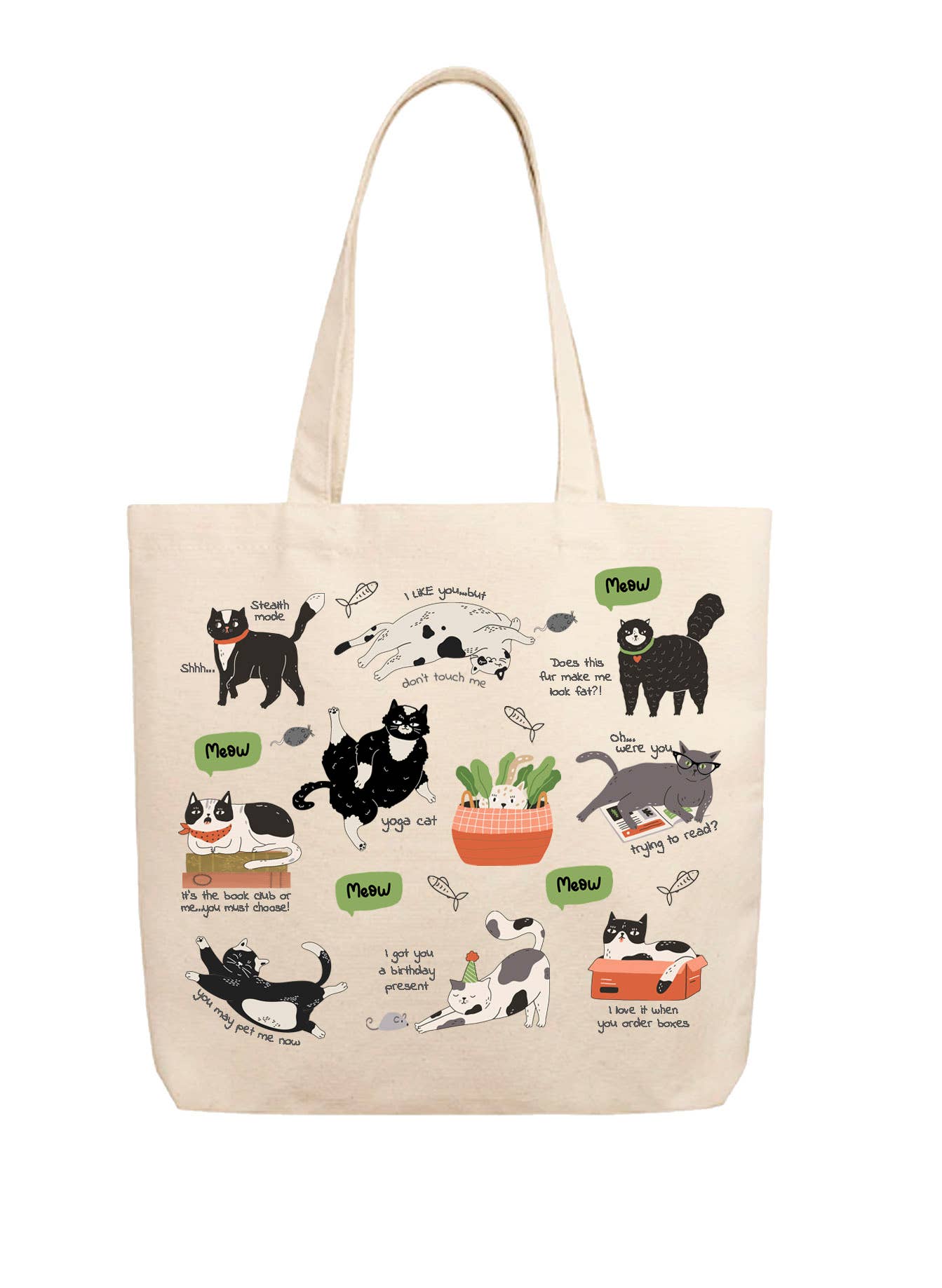 Feisty Feline Crazy Cat Organic Cotton Tote Bag