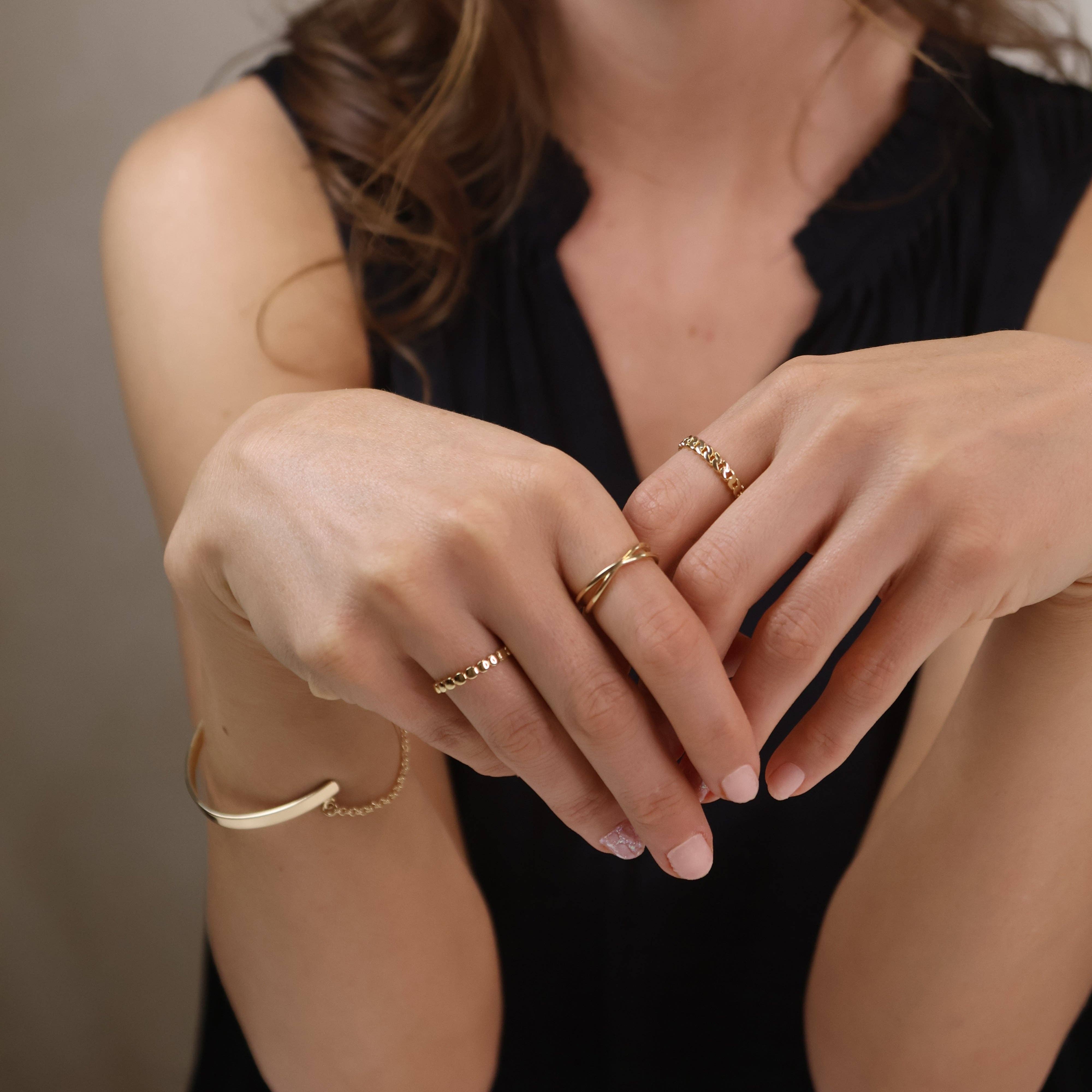 X Ring: Size 6.5 in 18k Gold Filled