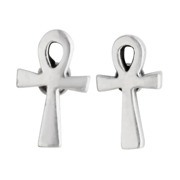 Key of Life Stud Earring #E4663 in Sterling Silver by Tiger Mountain Jewelry