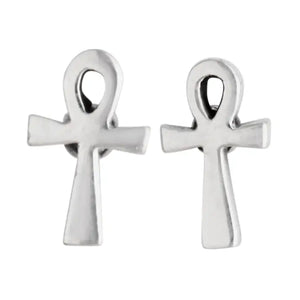 Key of Life Stud Earring #E4663 in Sterling Silver by Tiger Mountain Jewelry