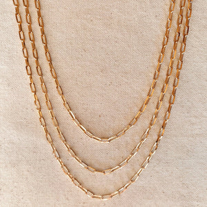 18k Gold Filled Paperclip Link Chain: 18 inches - 1010554-18