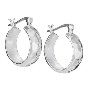 Hammered Hoop Earring in Sterling Silver by Tiger Mountain Jewelry