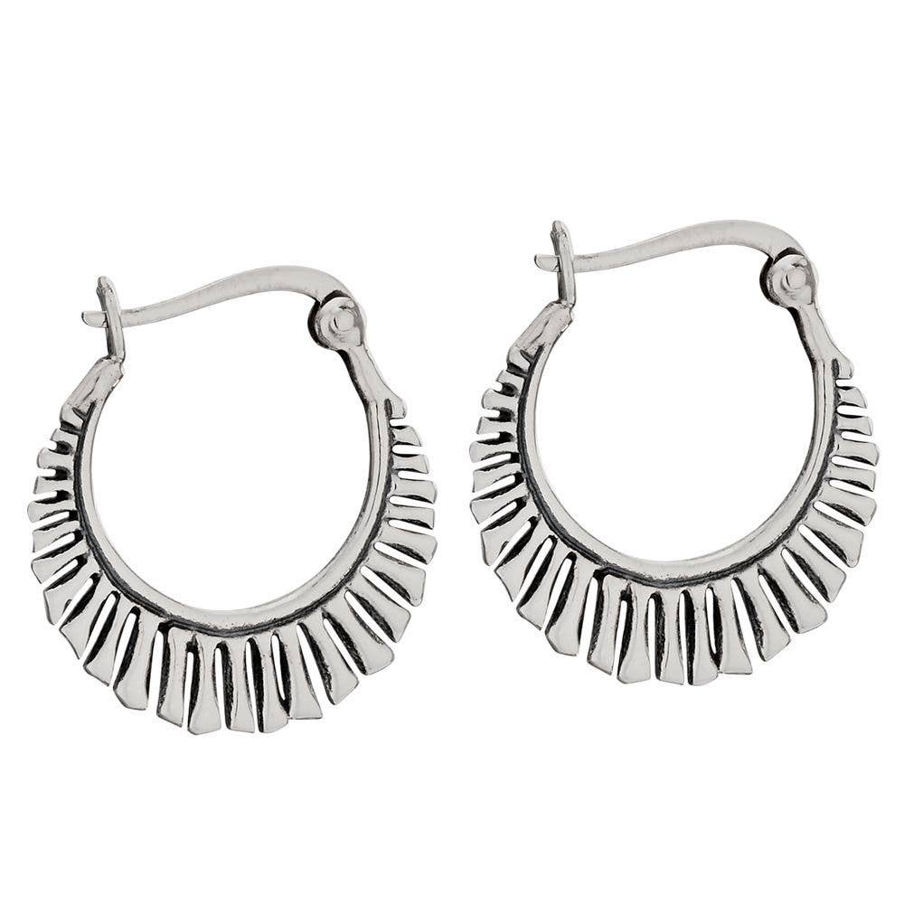 Cozumel Sterling Silver Hoop Earrings in Sterling Silver by Tiger Mountain Jewelry