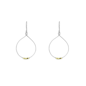 Sterling Silver & 18k Gold Nugget Teardrop Dangle Earrings - EB150