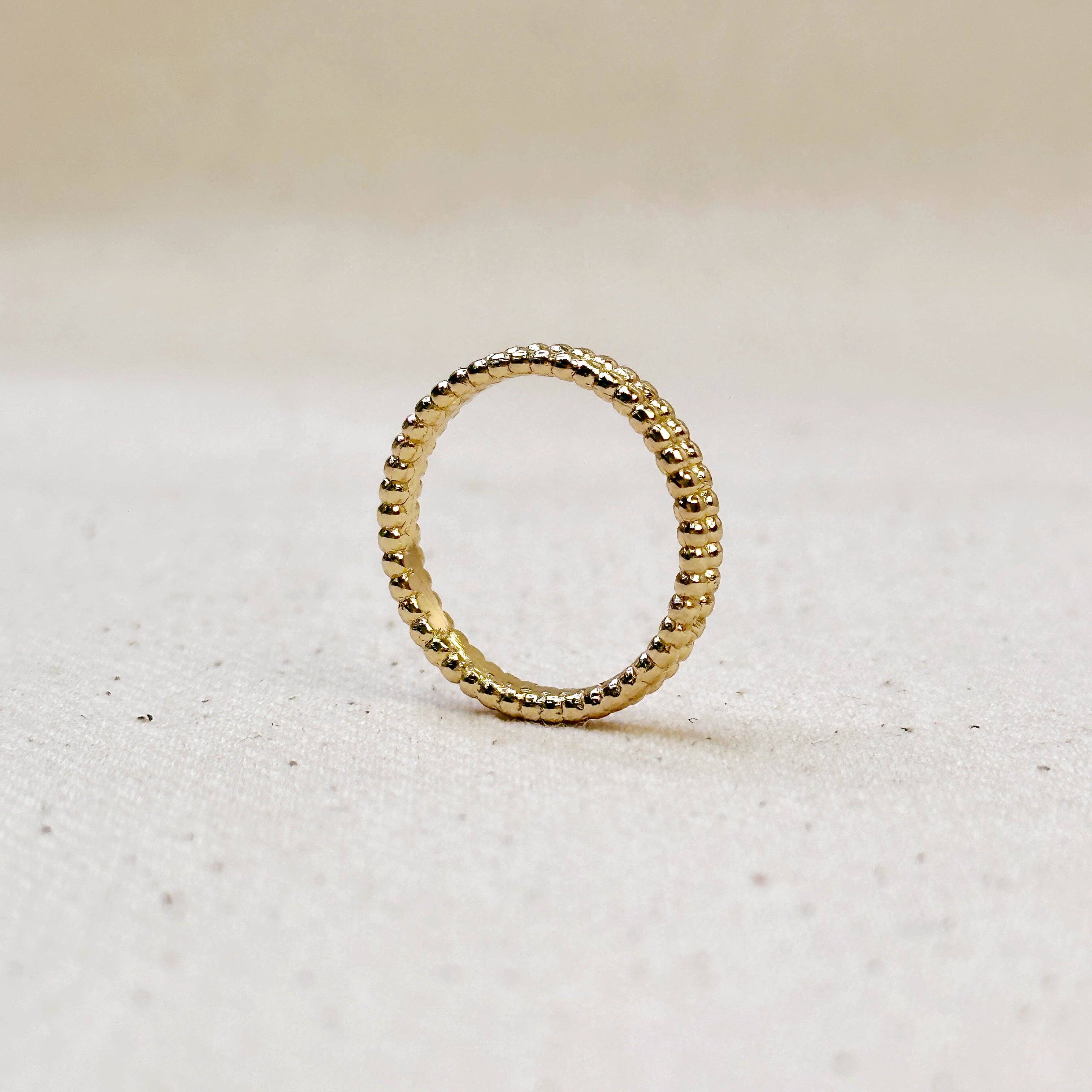 Double Beaded Band Ring: Size 6 in 18k Gold Filled