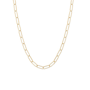 18" 14/20 5mm Gold Filled Paperclip Style Chain Necklace - 34379