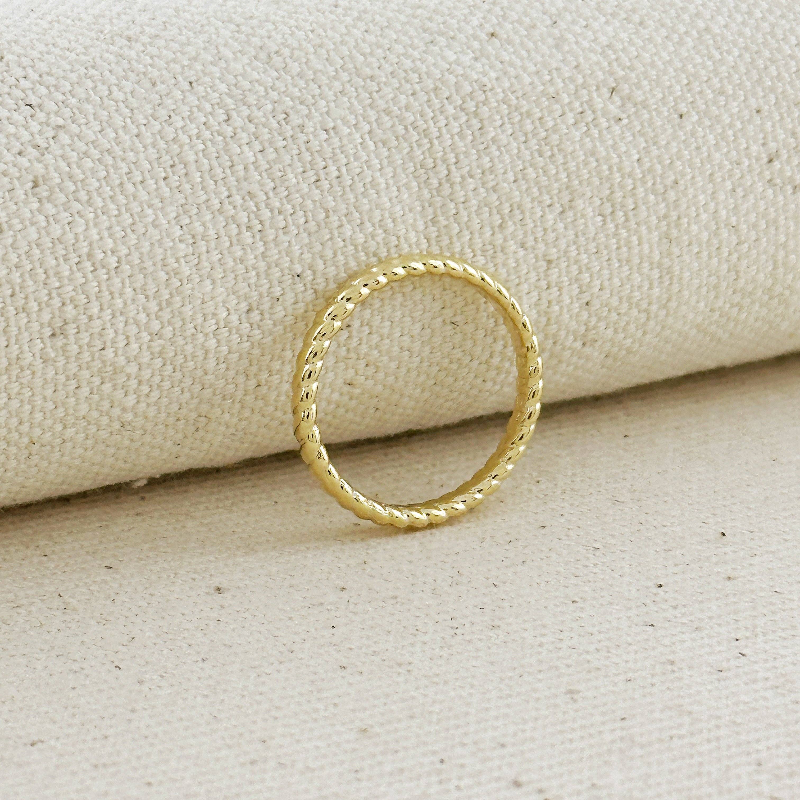 Twisted Design Band Ring: Size 6 in 18k Gold Filled
