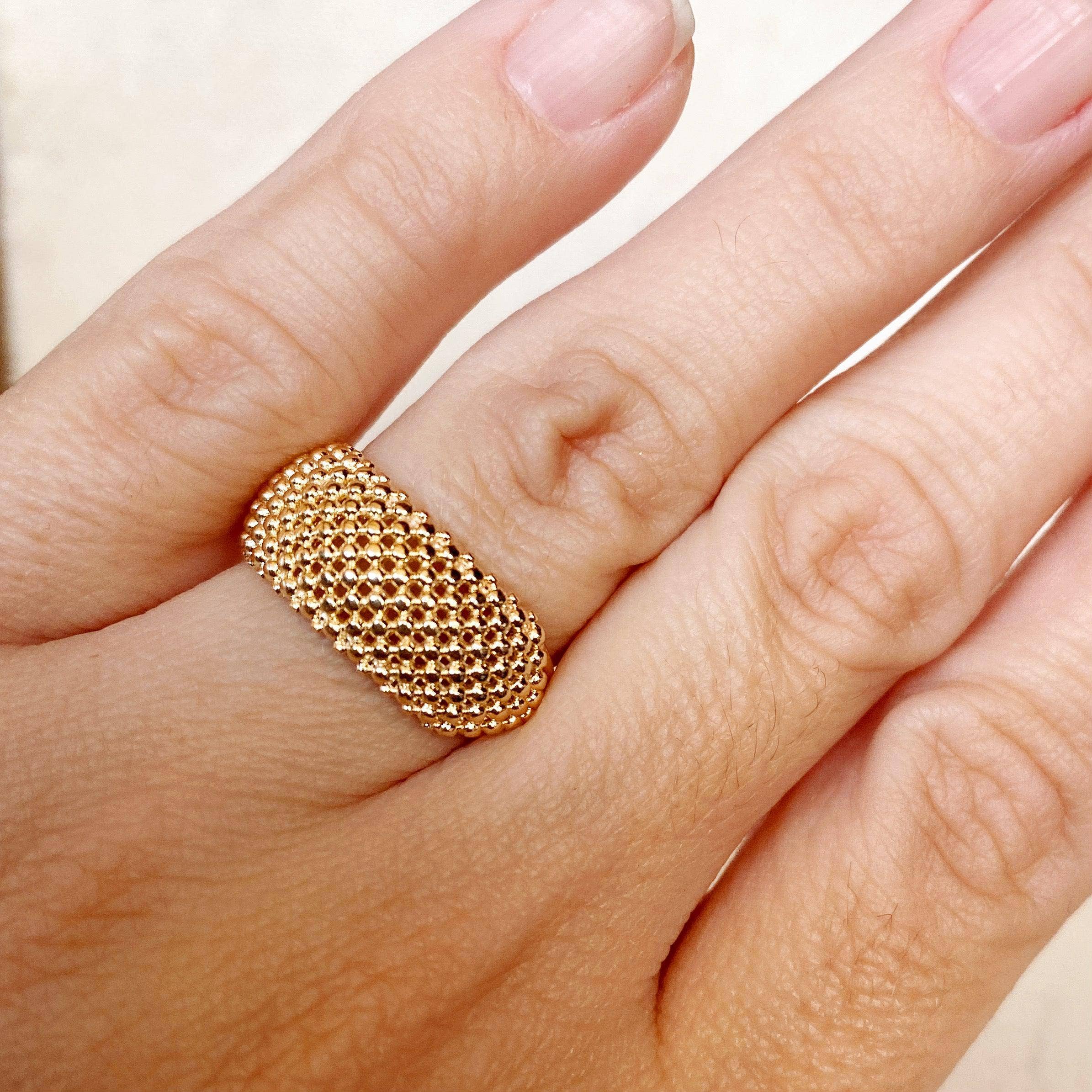 Bead Cluster Ring: Size 6 in 18k Gold Filled