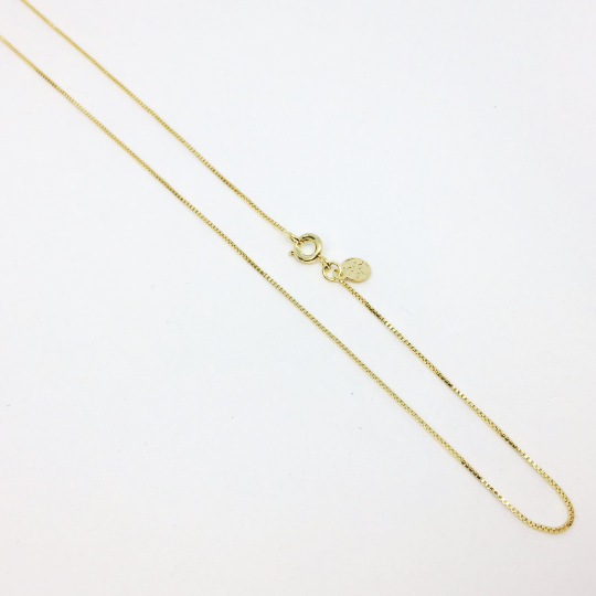 18k Gold Filled Thin Box Chain 0.85mm Thickness  Length: 20 inches 1009902-20