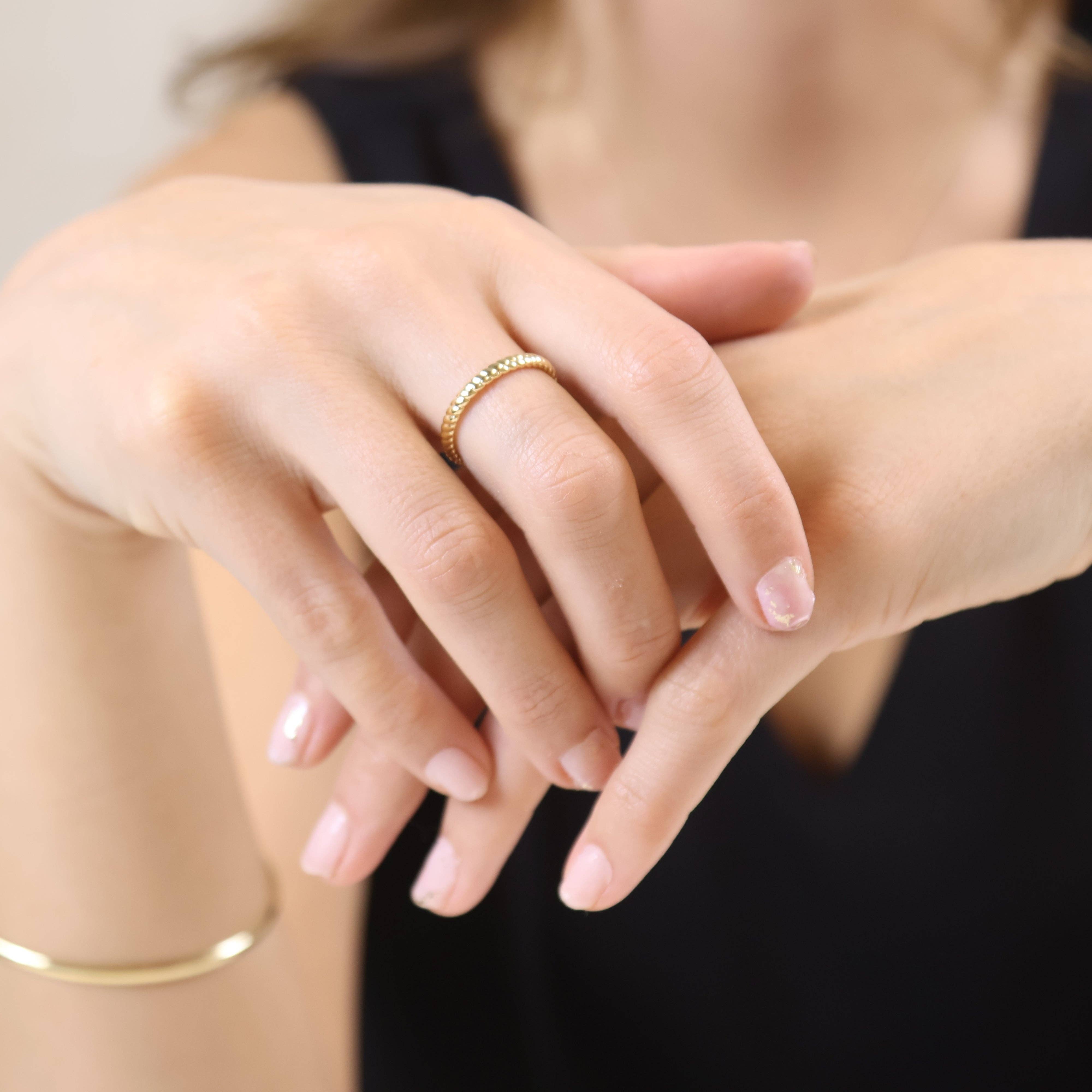 Twisted Design Band Ring: Size 6 in 18k Gold Filled