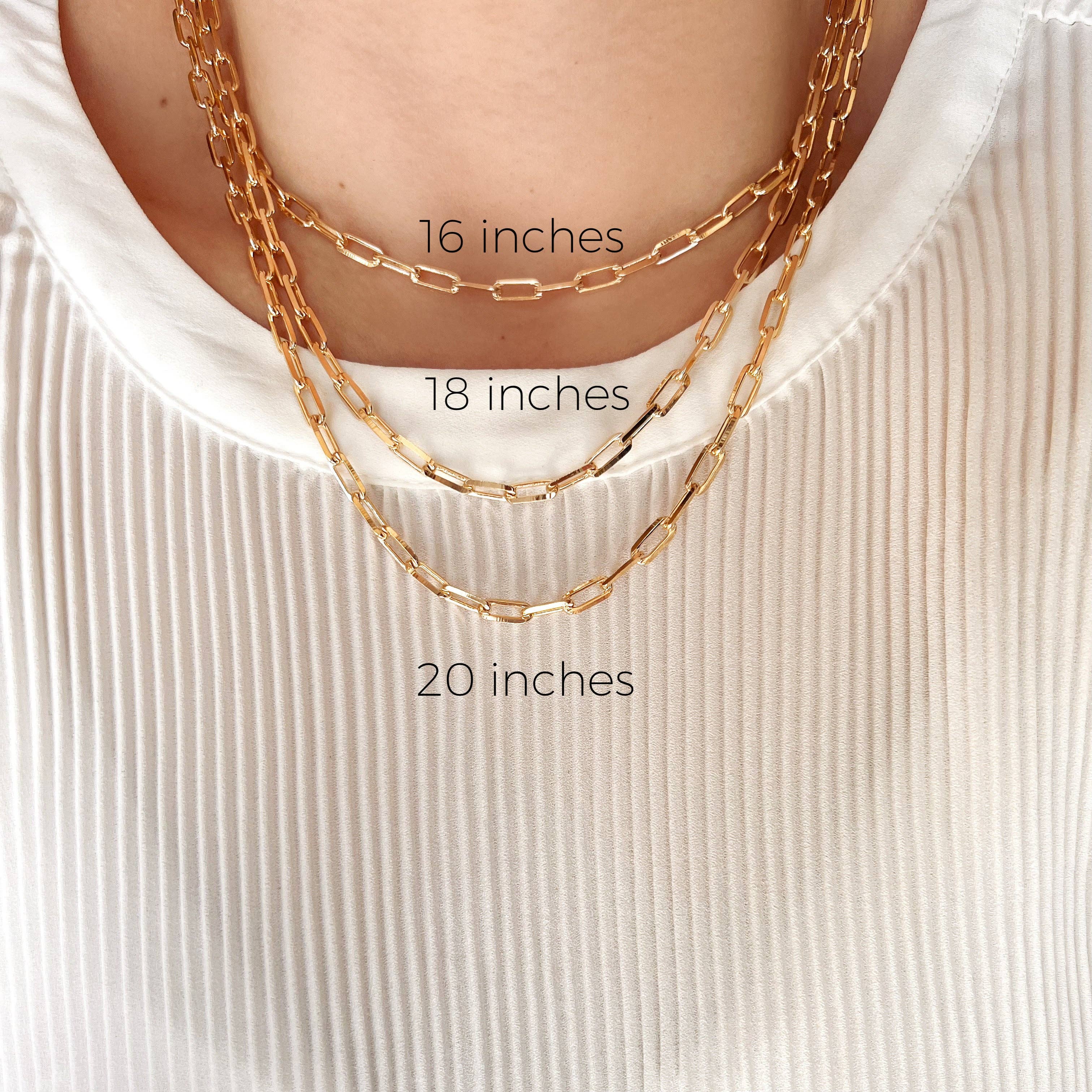 18k Gold Filled Paperclip Link Chain: 18 inches - 1010554-18