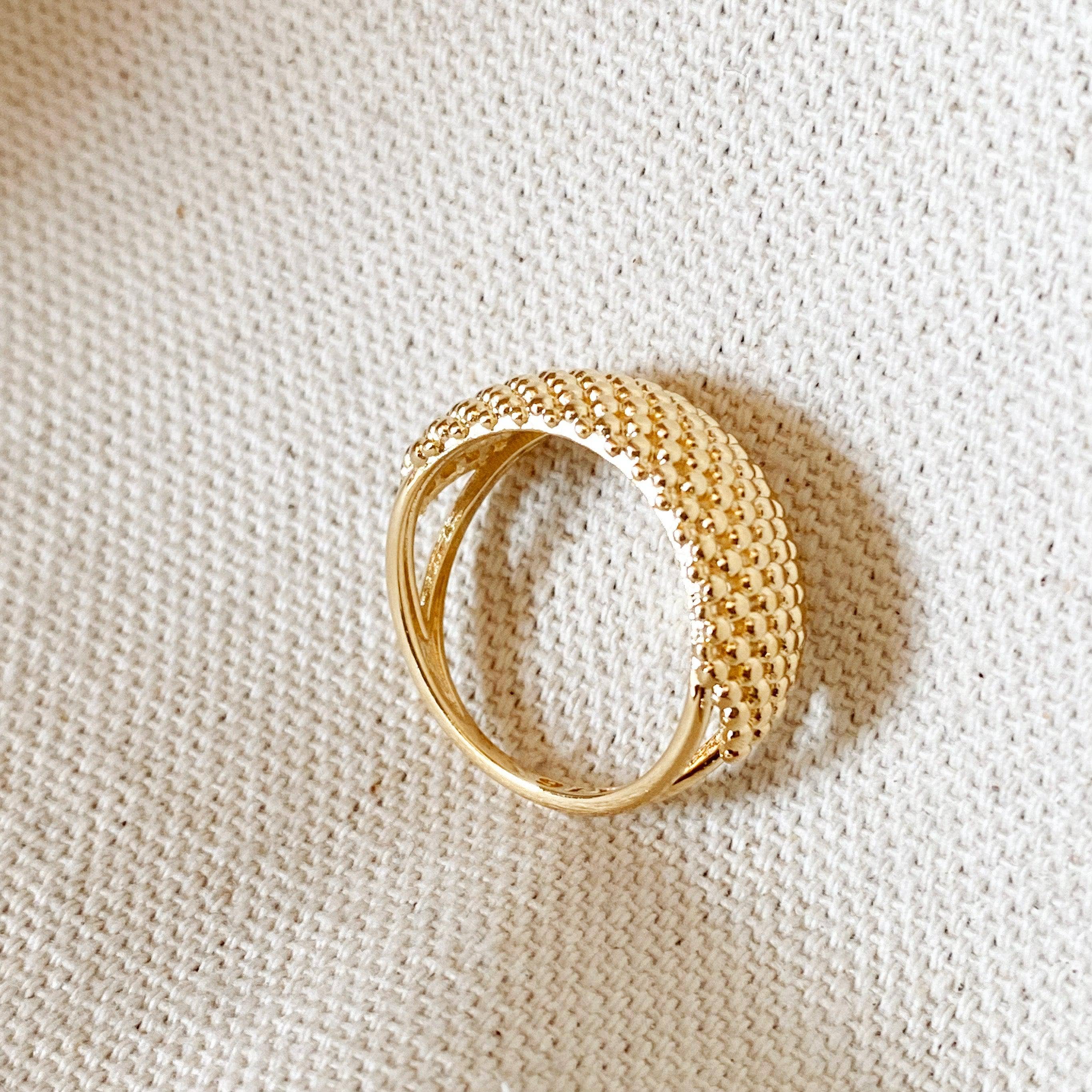 Bead Cluster Ring: Size 6 in 18k Gold Filled