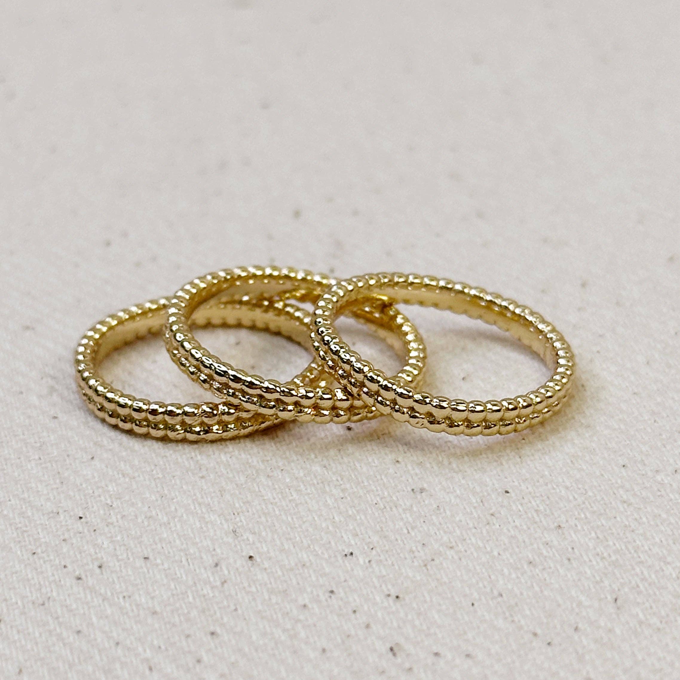 Double Beaded Band Ring: Size 7 in 18k Gold Filled