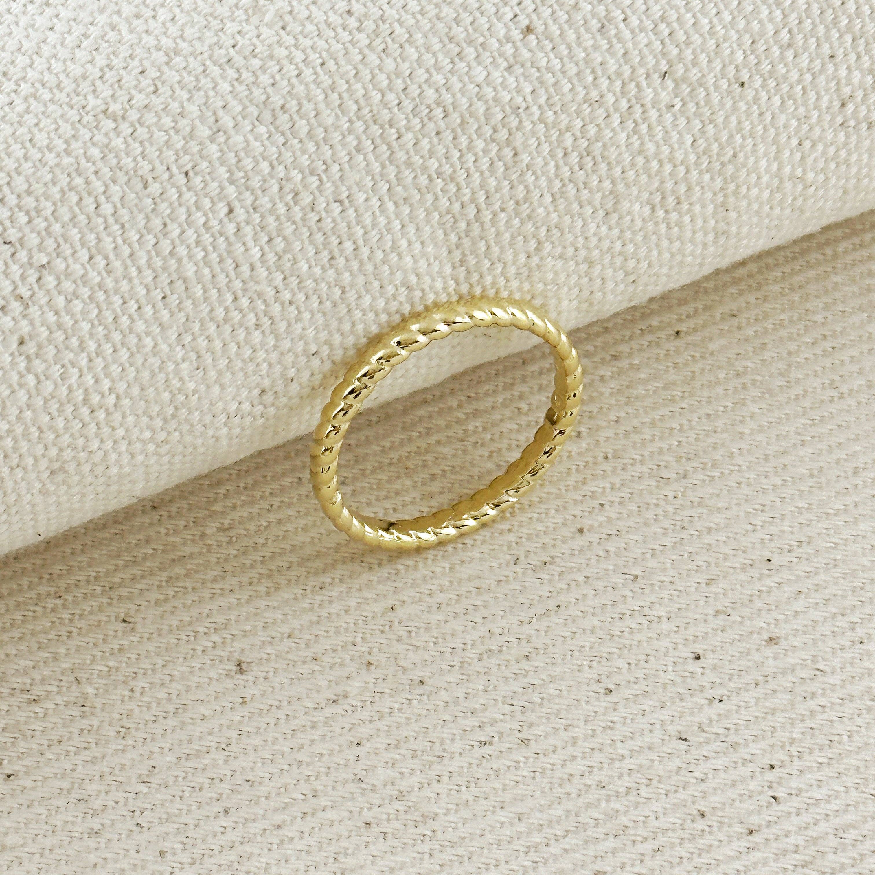 Twisted Design Band Ring: Size 6 in 18k Gold Filled