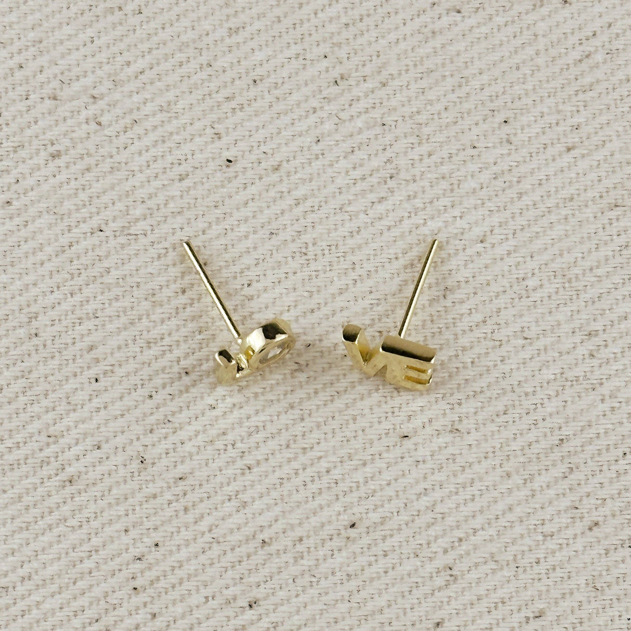 CZ LO-VE Stud in 18k Gold Filled