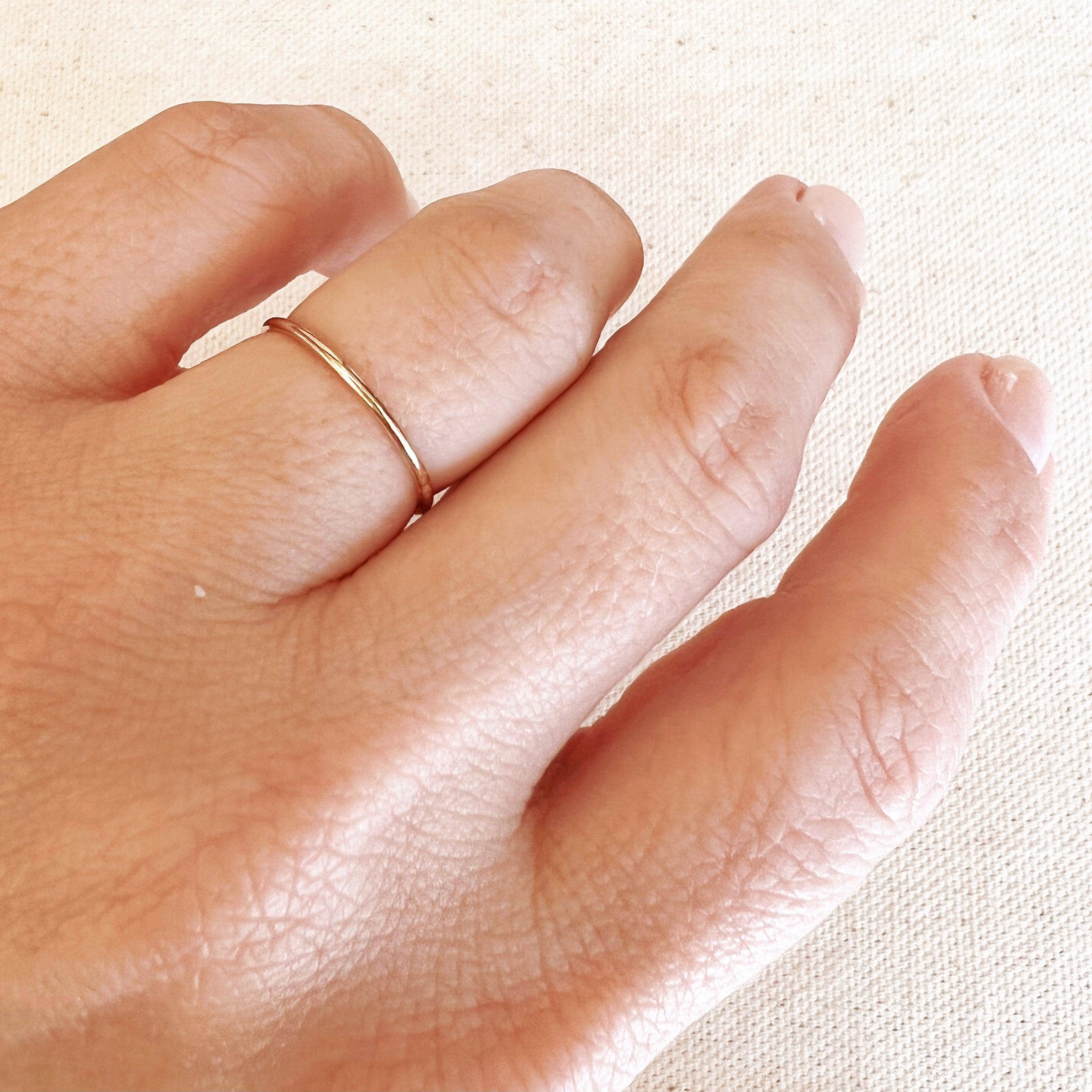 1mm Plain Stackable Ring: Size 8 in 14k Gold Filled