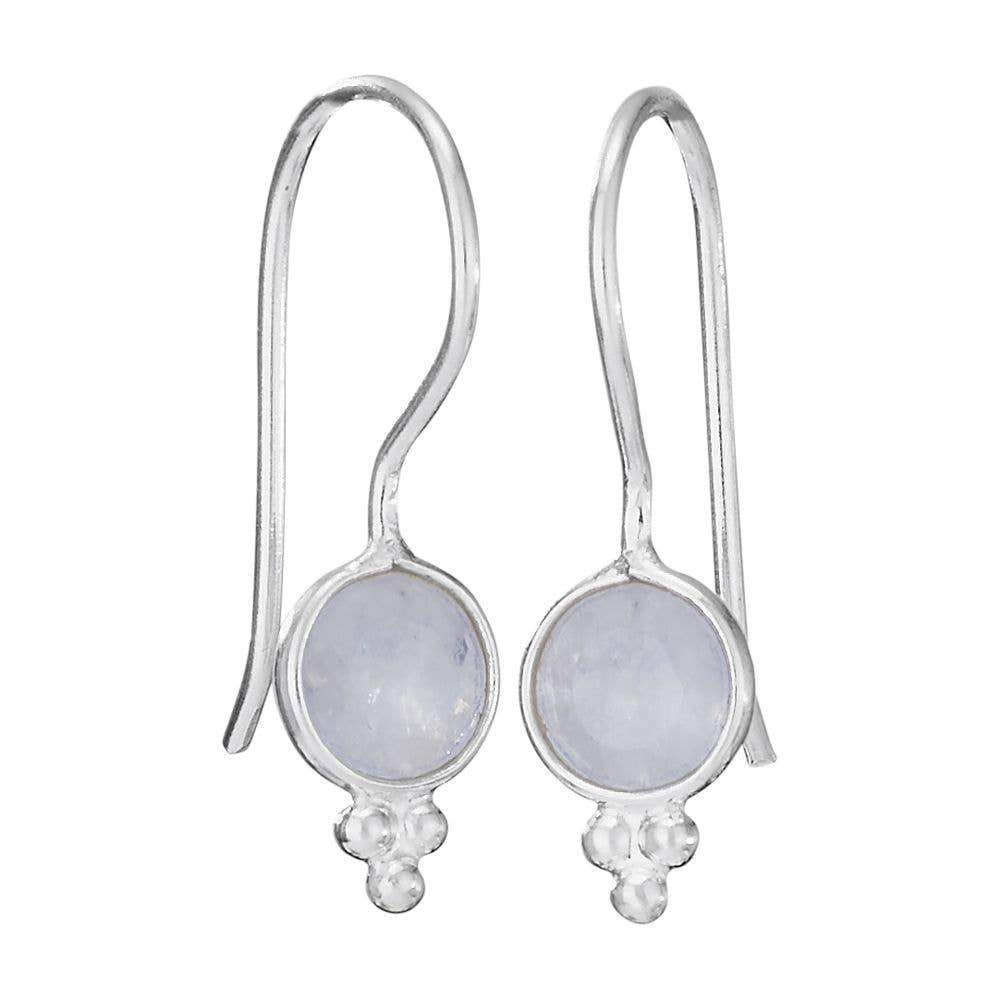 Simple Moonstone Sterling Silver Earrings - E4247