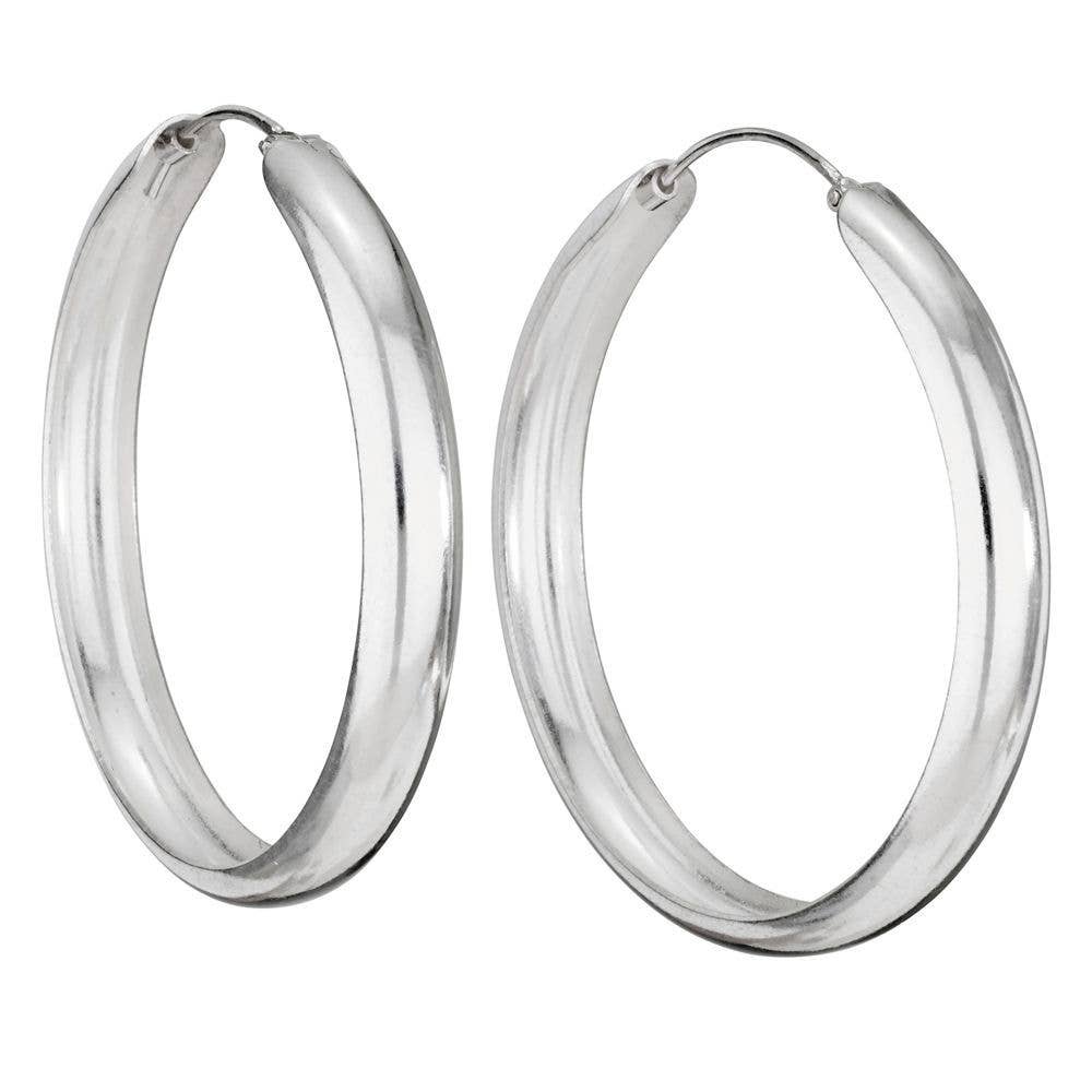 Quebec Sterling Silver Hoop Earrings in Sterling silver by Tiger Mountain Jewelry