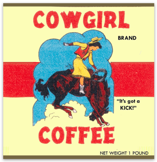 Cowgirl Coffee Retro Sticker