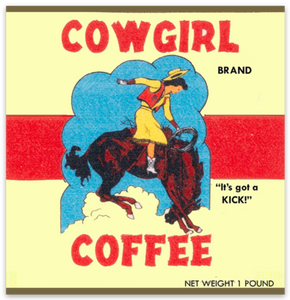 Cowgirl Coffee Retro Sticker