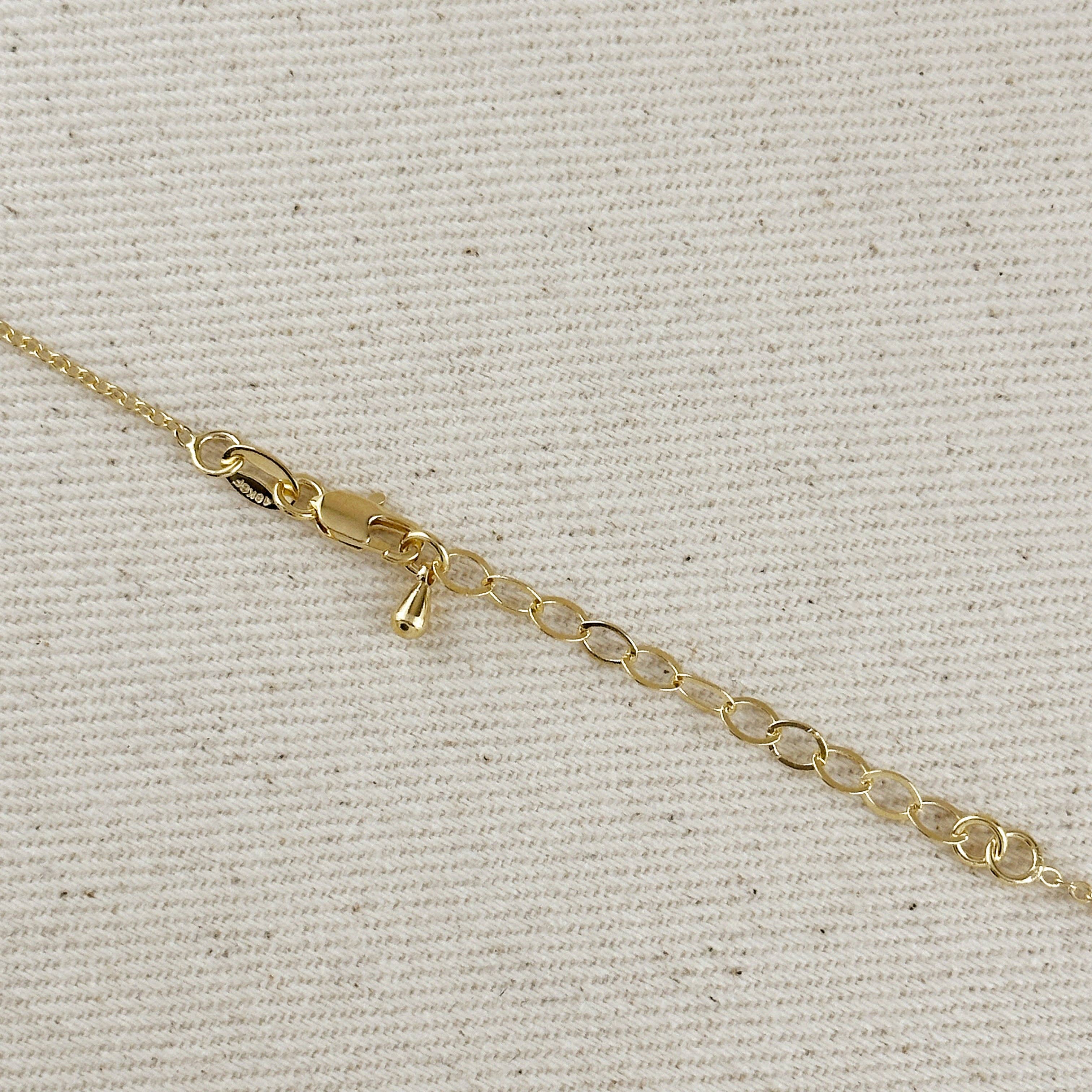 Ellipse Solitaire Necklace in 18k Gold Filled