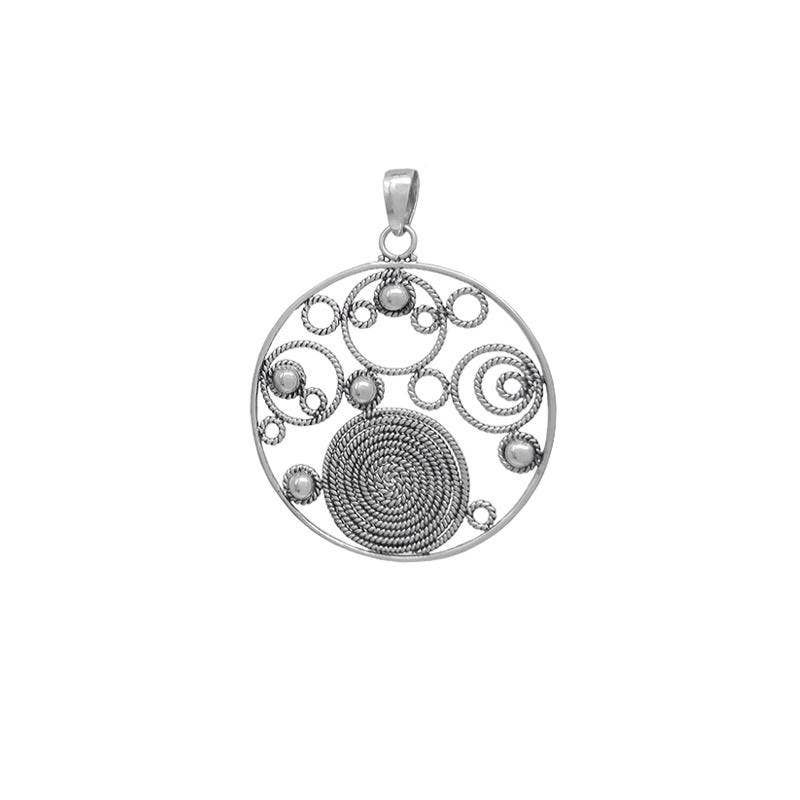 Braided Circles Pendant in Sterling Silver by SITA