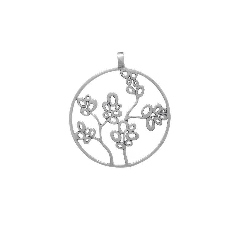 Open Floral Sterling Silver Pendant by SITA