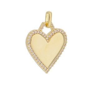 18k GoldFilled Heart Pendant With Cubic Zirconia Around - 1010949