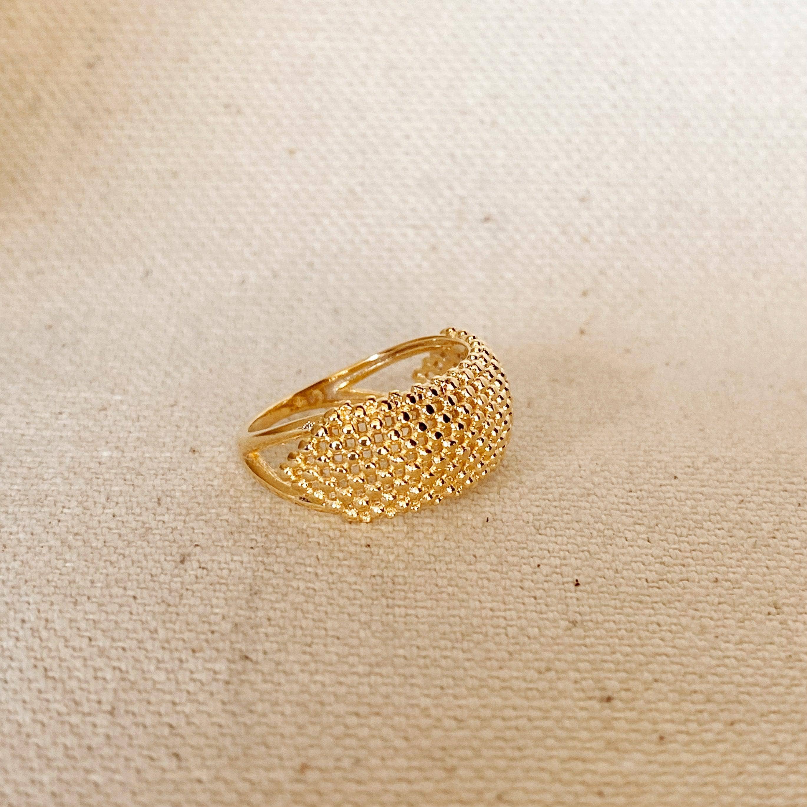 Bead Cluster Ring: Size 6 in 18k Gold Filled