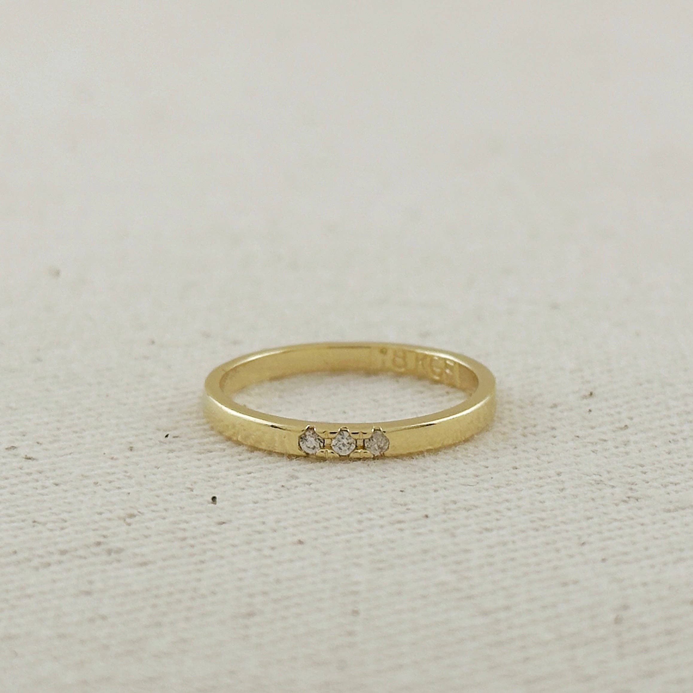 18k Gold Filled Delicate CZ Band Ring: 5