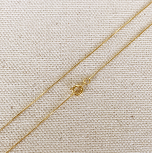 18k Gold Filled Thin Box Chain 0.85mm Thickness  Length: 20 inches 1009902-20