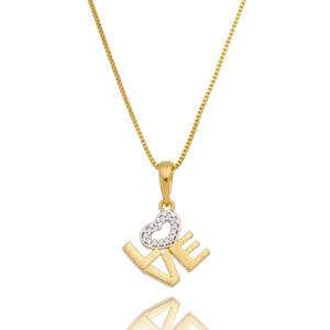 18K Gold Filled Love Letter Stack Necklace - 1010952-16