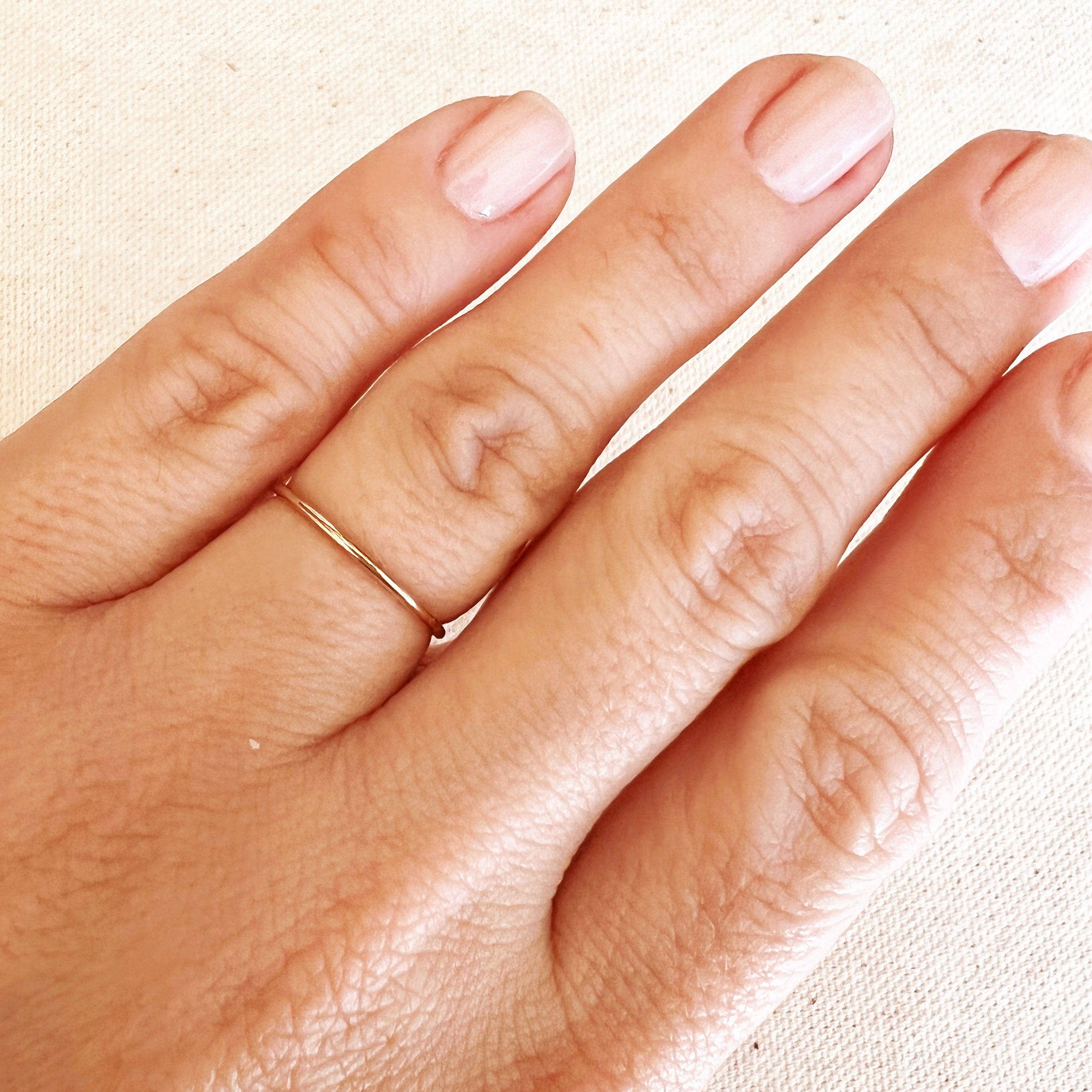 1mm Plain Stackable Ring: Size 8 in 14k Gold Filled