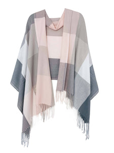 Softer Than Cashmere Color Block Blanket Wrap: Black-White