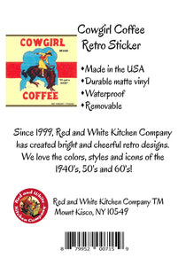 Cowgirl Coffee Retro Sticker