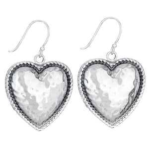 Big Heart Dangle Earrings in  Sterling Silver by Tiger Mountain Jewelry