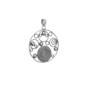 Braided Circles Pendant in Sterling Silver by SITA