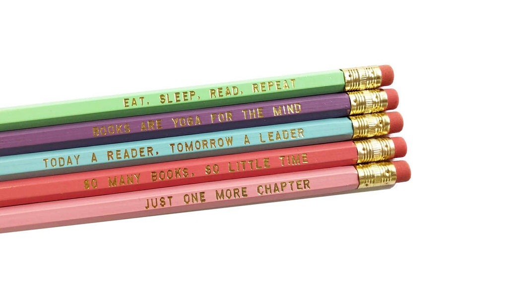 The Book Lover Pencil set was designed with readers in mind. Each brightly-colored, pastel pencil has a fun and witty quote emphasizing the joy of reading! This pencil set makes the perfect gift for librarians, teachers, book sellers, college students, and other book lovers in your life! 