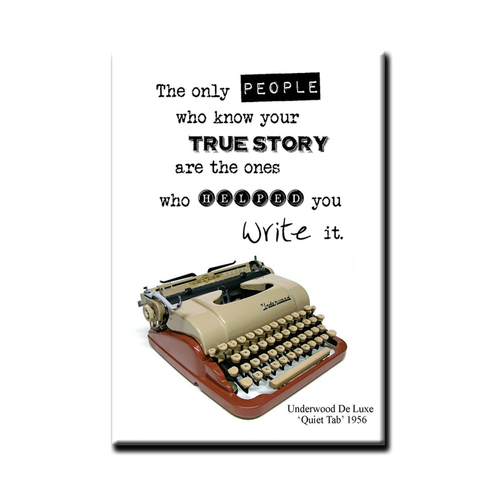 Underwood De Luxe Quiet Table from 1956.  Vintage Typewriter. Fridge Magnet for Book Lover or Book Worm.  This Fridge Magnet would make a good birthday gift for Grammar Nut. 