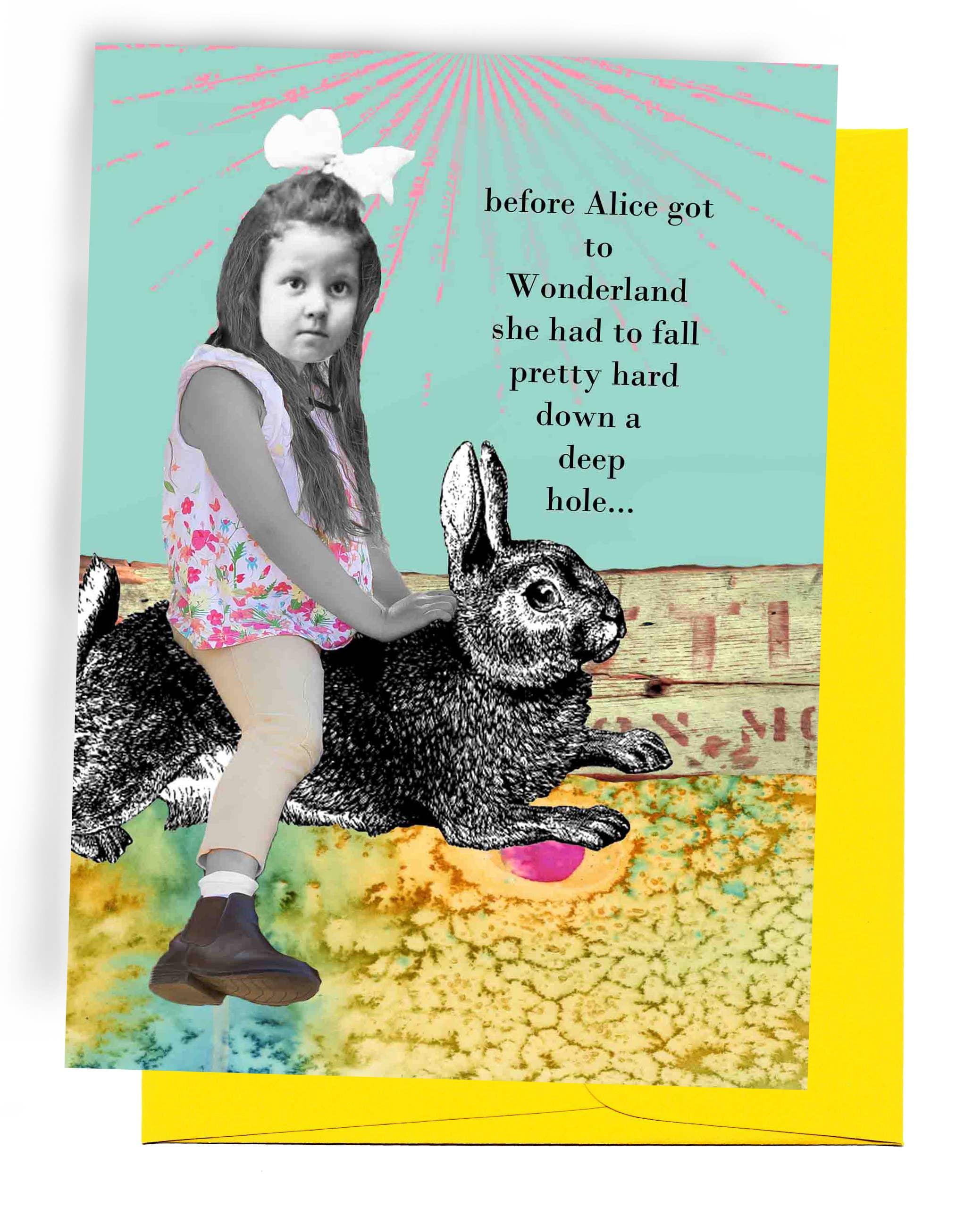Before Alice got to Wonderland Greeting Card