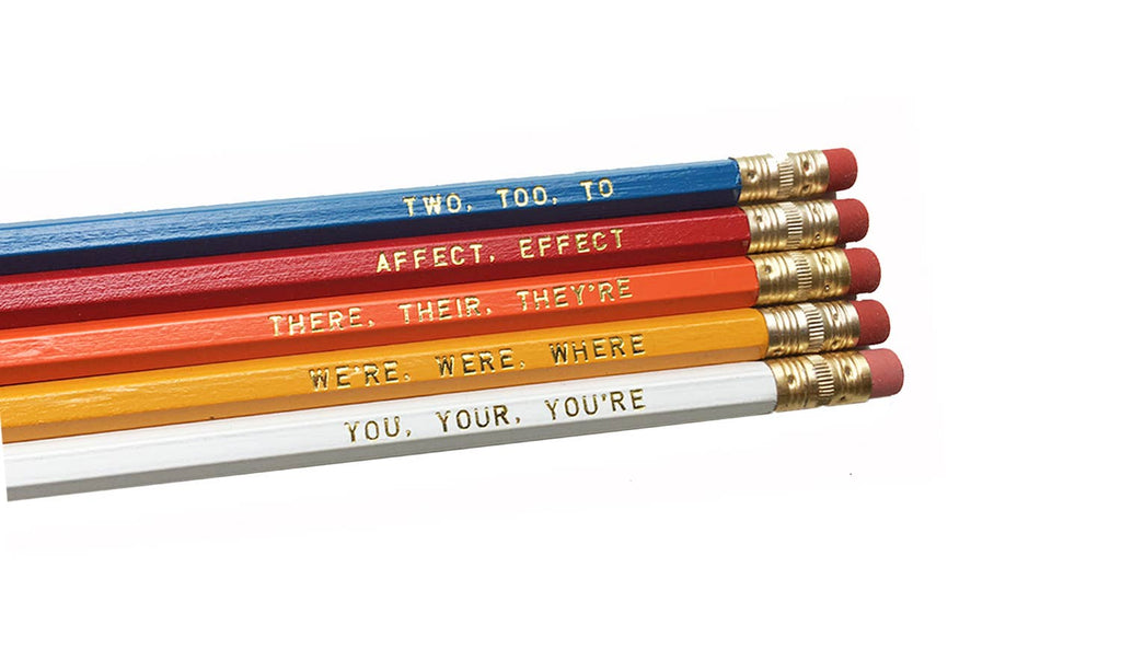 Pencils for Book Lover or Book Worm.  This would make a good birthday gift for Grammar Nut. Birthday Idea. Proper Grammar. English Language Gift for Teacher. Perfect gift for a reader.