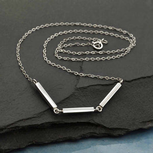 Sterling Silver Triple Bar Necklace