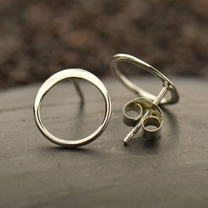 Sterling Silver Open Circle Post Earring 10x10mm