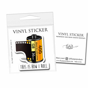 This is how I roll Vinyl Sticker: Packaged Sticker for Vintage Photography Buffs