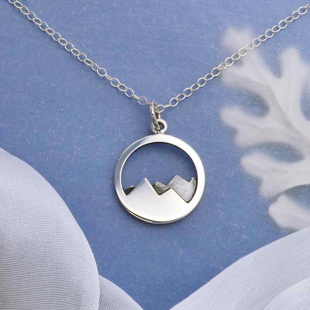 Mountain Necklace with 18" chain in Sterling Silver