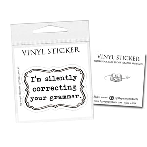 Sticker for Book Lover or Book Worm.  This would make a good birthday gift for Grammar Nut. Birthday Idea. Proper Grammar. English Language Gift for Teacher. Perfect gift for a reader.