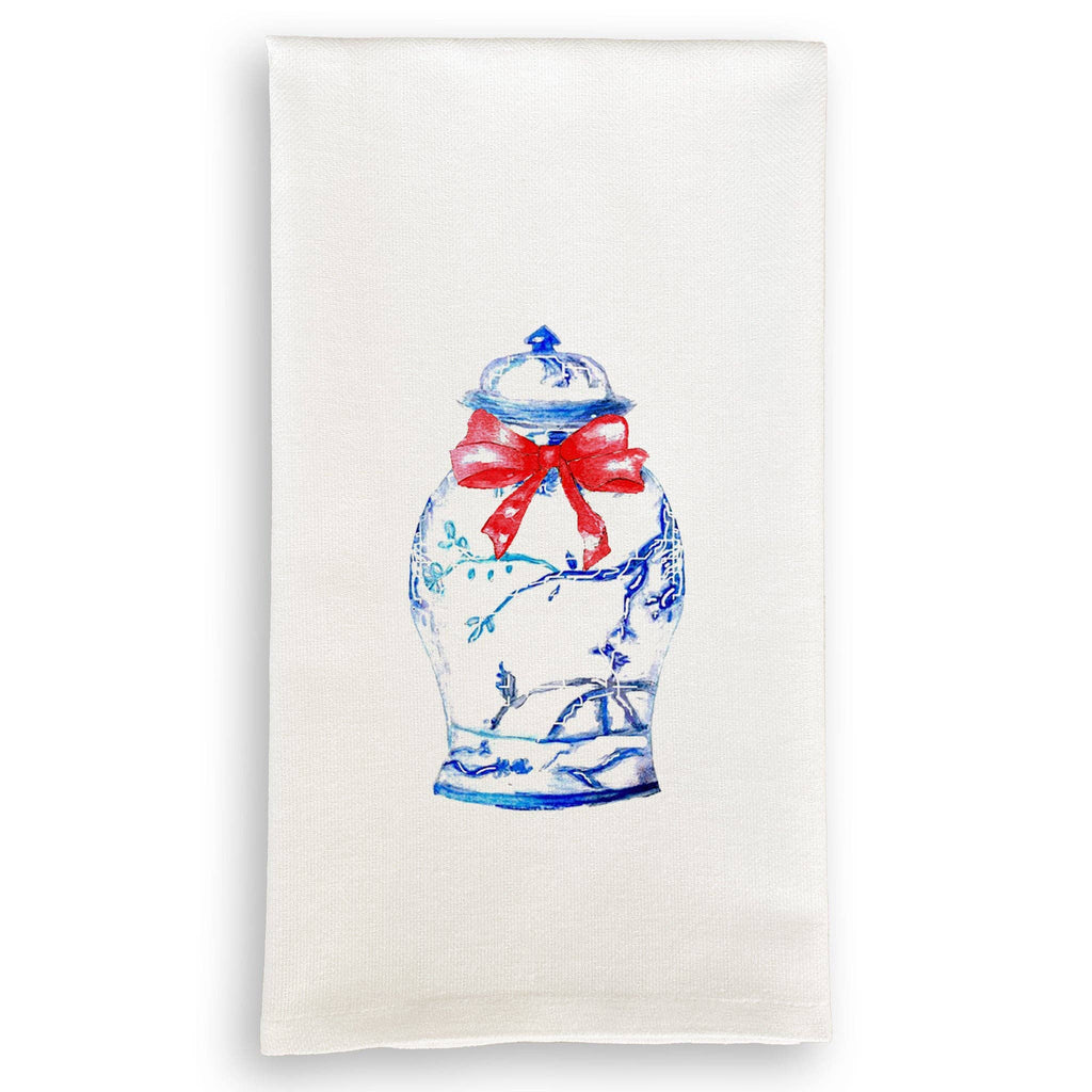 Blue and White Porcelain China is a Timeless Design staple for a reason. This Dishtowel features a lovely piece of Chinoiserie.  Classic Traditional Decor.  Rutledge Exchange is a Boutique Jewelry and Antiques Business in Historic Downtown Camden SC.  We source regionally from Estate Sales, Dealers and Private Sellers.