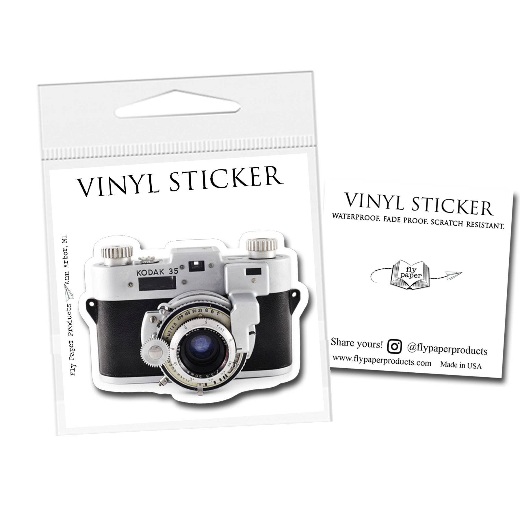 Vintage Kodak Camera Vinyl Sticker: Packaged Sticker for Camera Enthusiasts