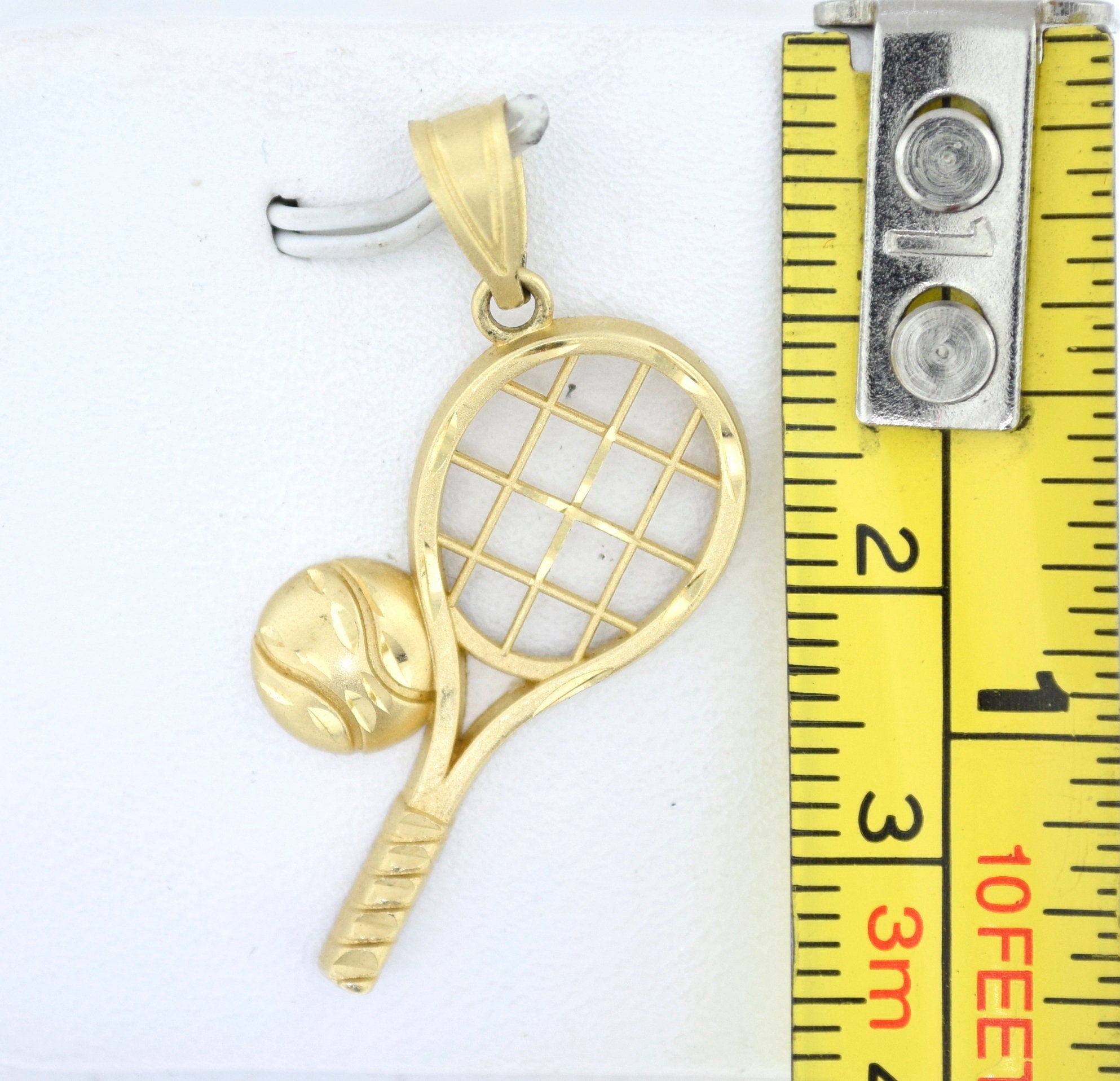 Vintage Tennis Ball and Racquet Pendant 14k Gold - Charm for Bracelet